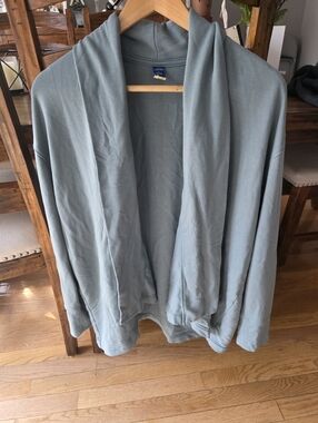 Cozy Open Front Cardigan Jacket in Dusty sage